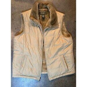 Eddie Bauer Faux Insulated Neutral Biege Puffer Vest Size M